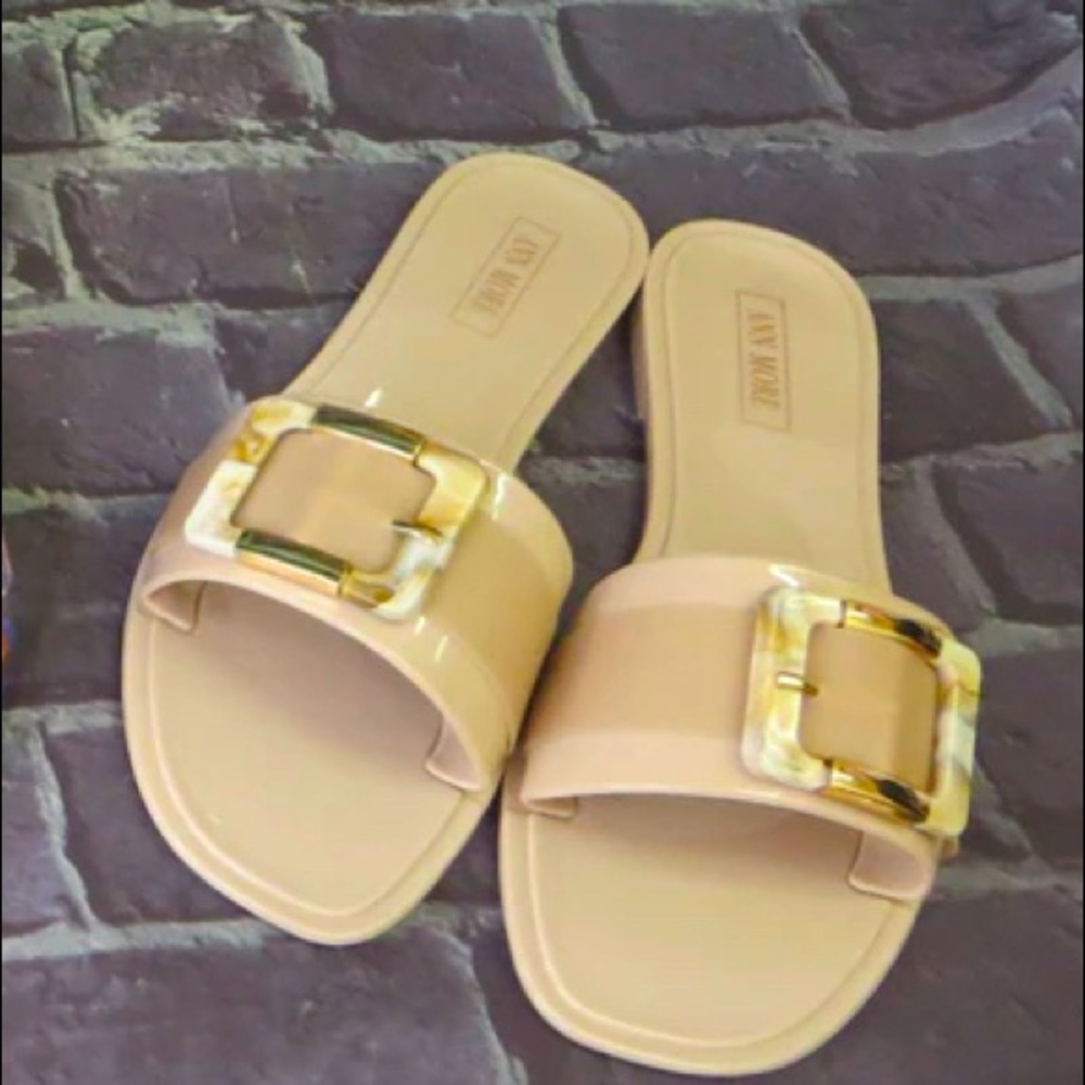 Beige Strap Jelly Sandals
